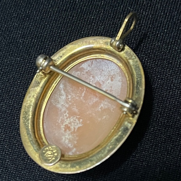Vintage Victorian Gold filled Cameo Pendant/Brooch - Hand Carved Shell - Picture 3 of 9